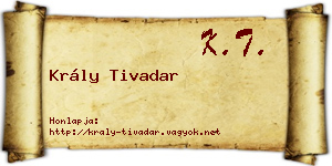 Krály Tivadar névjegykártya